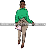 Afro Cute Lola Urban Hipster Girl Big Bamboo Earrings Boss Lady Black Woman Nubian Queen Melanin SVG Cutting Files For Silhouette Cricut and More