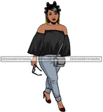 Afro Cute Lola Urban Hipster Girl Big Bamboo Earrings Boss Lady Black Woman Nubian Queen Melanin SVG Cutting Files For Silhouette Cricut and More