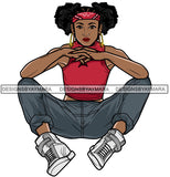 Afro Cute Lola Urban Hipster Girl Big Bamboo Earrings Boss Lady Black Woman Nubian Queen Melanin SVG Cutting Files For Silhouette Cricut and More