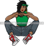 Afro Cute Lola Urban Hipster Girl Big Bamboo Earrings Boss Lady Black Woman Nubian Queen Melanin SVG Cutting Files For Silhouette Cricut and More