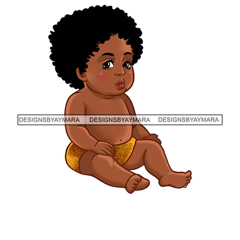 Cute Melanin Baby Boy With Afro  JPG PNG  Clipart Cricut Silhouette Cut Cutting