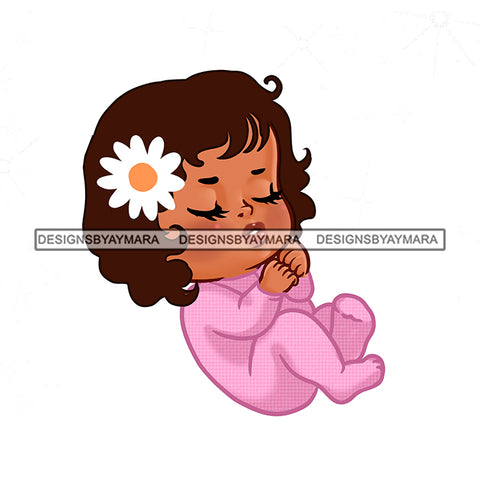 Baby Girl In Pink Sleeping  JPG PNG  Clipart Cricut Silhouette Cut Cutting