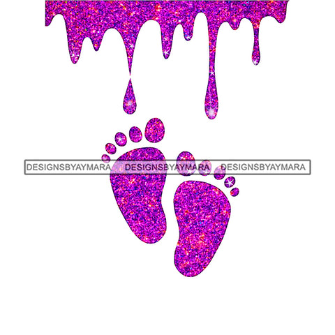 Purple  Baby Feet Dripping  JPG PNG  Clipart Cricut Silhouette Cut Cutting