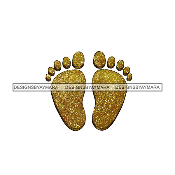 Gold Glitter Baby Feet JPG PNG  Clipart Cricut Silhouette Cut Cutting