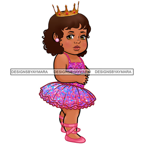 Baby  Girl Princess In Pink And Blue Ballet Outfit JPG PNG  Clipart Cricut Silhouette Cut Cutting