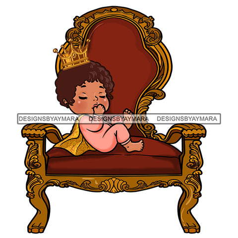 Cute Baby Princess In Pink In Queens Chair Gold Cape Gold Crown  JPG PNG  Clipart Cricut Silhouette Cut Cutting