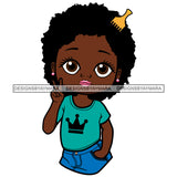 Cute Little Afro Girl Student Kindergarten Peace Sign Pick Comb Puffy Afro Hairstyle SVG JPG PNG Vector Clipart Cricut Silhouette Cut Cutting