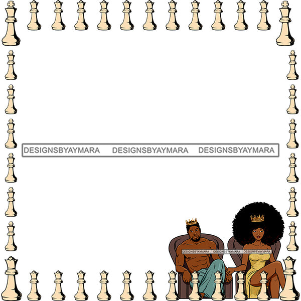 King Queen Banner Frame Decoration Advertising Sign Design Element Blank Poster Logo Illustration SVG JPG PNG Vector Clipart Cricut Silhouette Cut Cutting