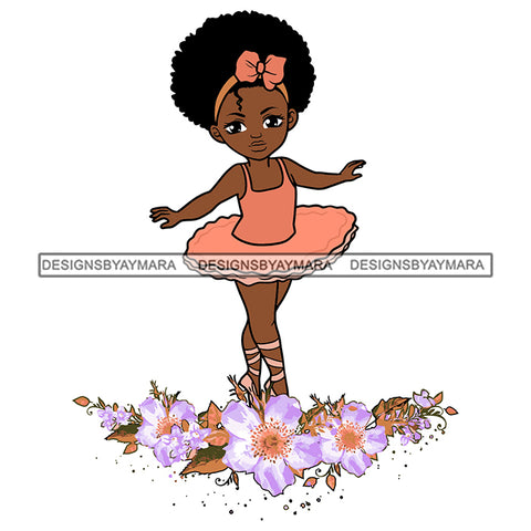 Ballerina Ballet Dancer Afro Cute Girl Melanin Nubian Black Girl Magic SVG JPG PNG Vector Clipart Cricut Silhouette Cut Cutting