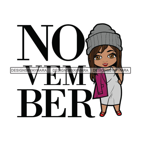 November Diva Month Year Birthday Queen Beautiful Woman Fashion Model Classy Glamour Swag SVG JPG PNG Vector Clipart Cricut Silhouette Cut Cutting