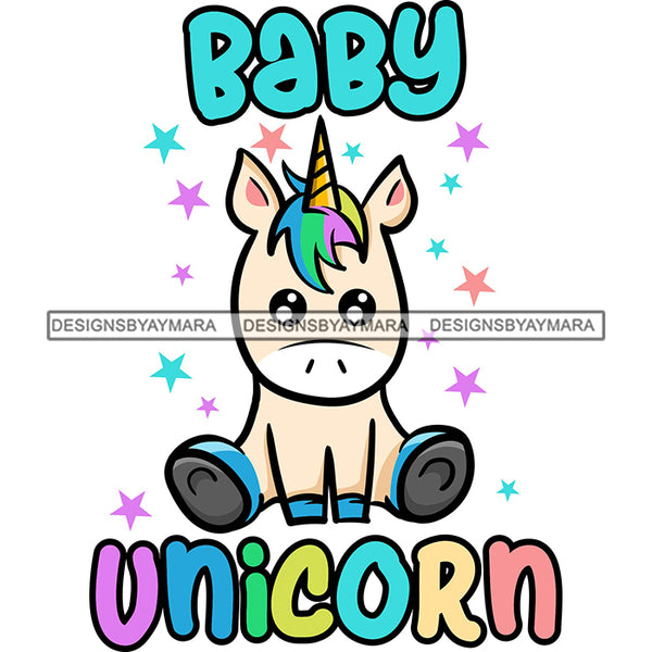 Cute Baby Unicorn Newborn Family Celebration Happiness Fantasy Fairytale SVG JPG PNG Vector Clipart Cricut Silhouette Cut Cutting