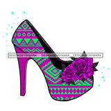 Stepping Shoe Green Purple Shoe Purple Flower JPG PNG  Clipart Cricut Silhouette Cut Cutting