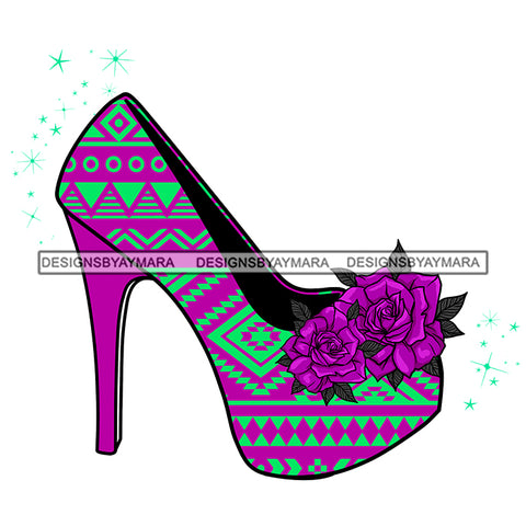 Stepping Shoe Green Purple Shoe Purple Flower JPG PNG  Clipart Cricut Silhouette Cut Cutting