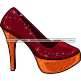 Walking Through My 50's Like A Queen Shoe Only JPG PNG  Clipart Cricut Silhouette Cut Cutting