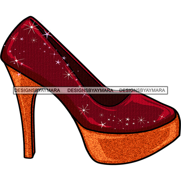 Walking Through My 50's Like A Queen Shoe Only JPG PNG  Clipart Cricut Silhouette Cut Cutting