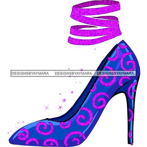 Stepping Into Birthday  Blue Purple High Heels Shoes Only JPG PNG  Clipart Cricut Silhouette Cut Cutting
