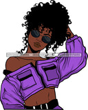 Beautiful Black Woman Face Touching Her Hair SVG Cutting Files For Silhouette Cricut and More