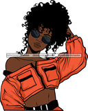 Beautiful Black Woman Face Touching Her Hair SVG Cutting Files For Silhouette Cricut and More