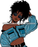 Beautiful Black Woman Face Touching Her Hair SVG Cutting Files For Silhouette Cricut and More