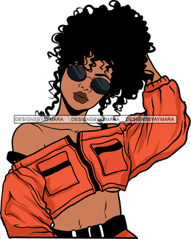 Beautiful Black Woman Face Touching Her Hair SVG Cutting Files For Silhouette Cricut and More