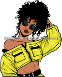 Beautiful Black Woman Face Touching Her Hair SVG Cutting Files For Silhouette Cricut and More