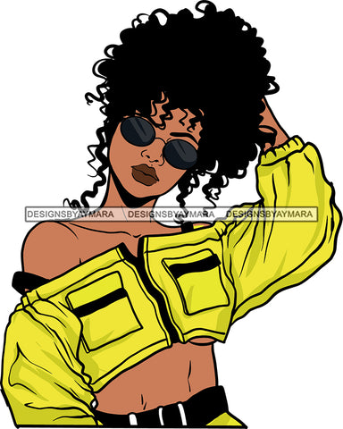 Beautiful Black Woman Face Touching Her Hair SVG Cutting Files For Silhouette Cricut and More