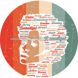Queen With Words In Afro SVG JPG PNG Vector Clipart Cricut Silhouette Cut Cutting