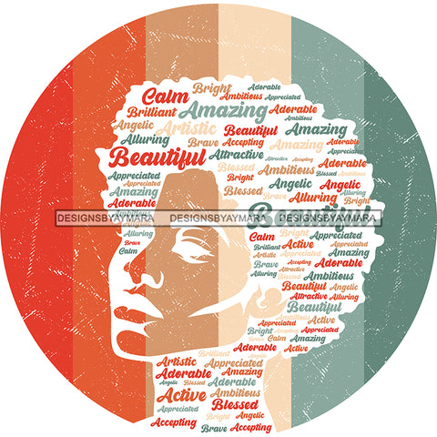 Queen With Words In Afro SVG JPG PNG Vector Clipart Cricut Silhouette Cut Cutting