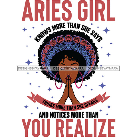 Aries Girl Knows More Then She Says Queen SVG JPG PNG Vector Clipart Cricut Silhouette Cut Cutting