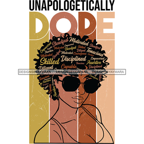 Unapologetically Dope Queen With Words In Hair SVG JPG PNG Vector Clipart Cricut Silhouette Cut Cutting
