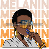 Melanin Woman with Blue Lips SVG JPG PNG Vector Clipart Cricut Silhouette Cut Cutting1