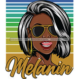 Melanin Queen Mixed Gray Hair SVG JPG PNG Vector Clipart Cricut Silhouette Cut Cutting1