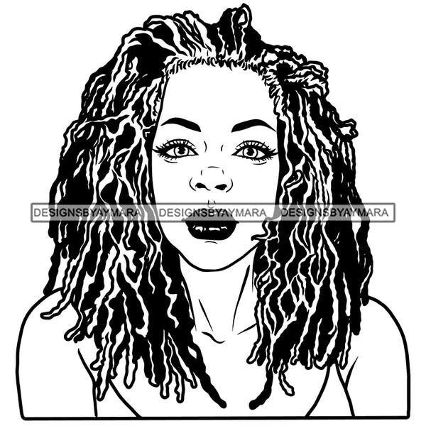 Woman Dreadlocks Locs Dreads Hairstyle Sisterlocks Melanin Nubian Black Girl Magic SVG JPG PNG Vector Clipart Cricut Silhouette Cut Cutting