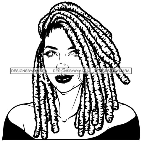 Woman Dreadlocks Locs Dreads Hairstyle Sisterlocks Melanin Nubian Black Girl Magic SVG JPG PNG Vector Clipart Cricut Silhouette Cut Cutting