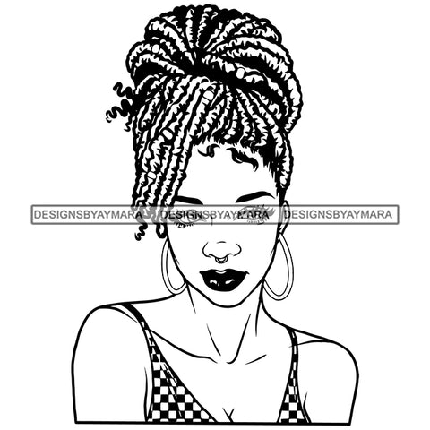 Woman Dreadlocks Locs Dreads Hairstyle Sisterlocks Melanin Nubian Black Girl Magic SVG JPG PNG Vector Clipart Cricut Silhouette Cut Cutting
