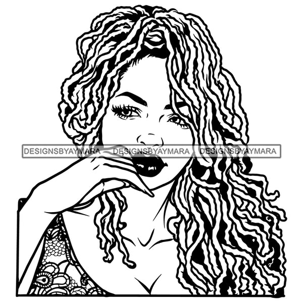 Woman Dreadlocks Locs Dreads Hairstyle Sisterlocks Melanin Nubian Black Girl Magic SVG JPG PNG Vector Clipart Cricut Silhouette Cut Cutting