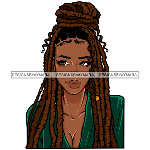 Woman Dreadlocks Locs Dreads Hairstyle Sisterlocks Melanin Nubian Black Girl Magic SVG JPG PNG Vector Clipart Cricut Silhouette Cut Cutting