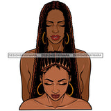 Melanin Women Friends Braids Locs Hairstyle Nubian Black Girl Magic SVG JPG PNG Vector Clipart Cricut Silhouette Cut Cutting