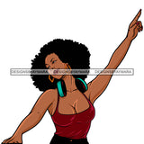 DJ Woman Music Headphones Melanin Nubian Afro Hairstyle Black Girl Magic SVG JPG PNG Vector Clipart Cricut Silhouette Cut Cutting