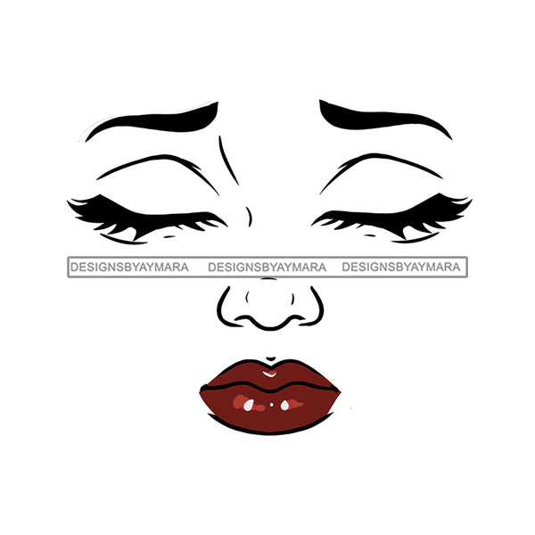 Transparent Black Woman Face Eyes Closed  JPG  PNG Clipart Cricut Silhouette Cut Cutting