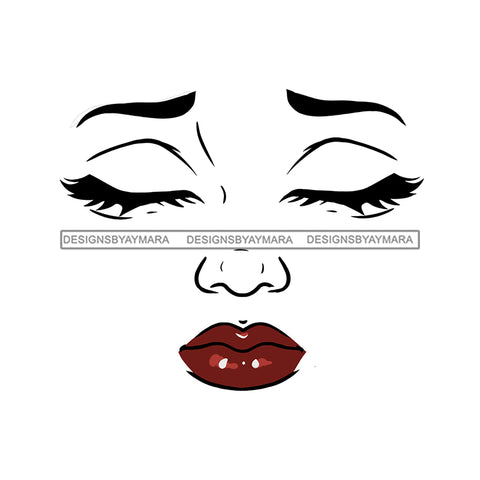 Transparent Black Woman Face Eyes Closed  JPG  PNG Clipart Cricut Silhouette Cut Cutting