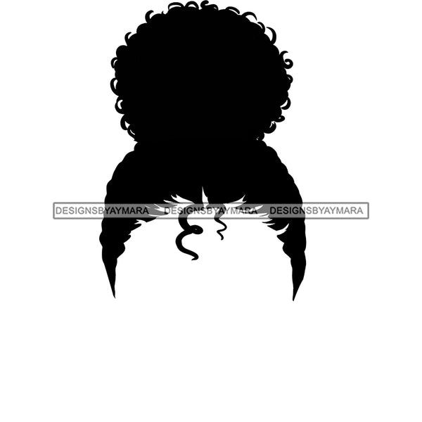 Black Hair Piece Only Bun JPG  PNG Clipart Cricut Silhouette Cut Cutting