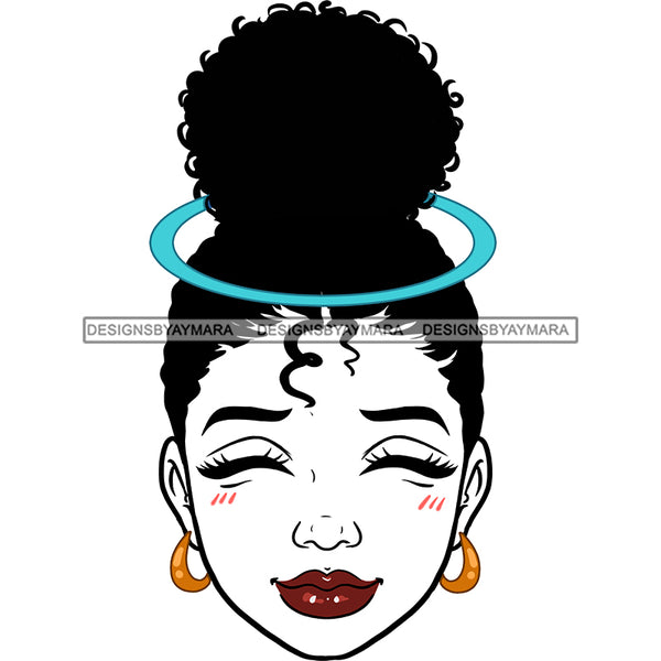 Transparent Woman Head Eyes Closed Blue Band JPG  PNG Clipart Cricut Silhouette Cut Cutting