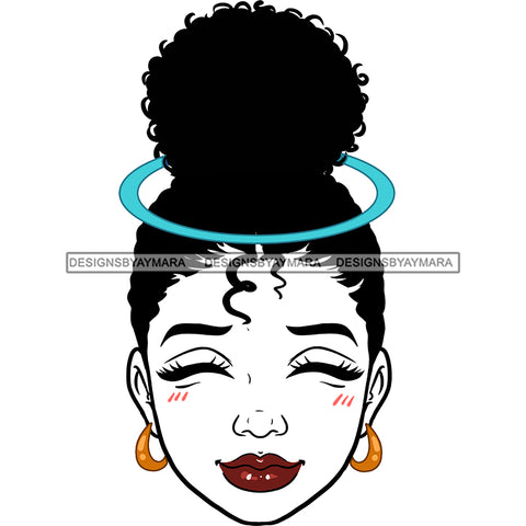 Transparent Woman Head Eyes Closed Blue Band JPG  PNG Clipart Cricut Silhouette Cut Cutting