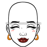 Transparent Bald Black Woman Head Eyes Closed  JPG  PNG Clipart Cricut Silhouette Cut Cutting