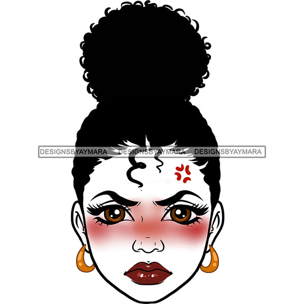 Transparent Black Woman Face Angry Face JPG  PNG Clipart Cricut Silhouette Cut Cutting