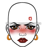 Transparent Bald Black Woman Head Angry Face JPG  PNG Clipart Cricut Silhouette Cut Cutting