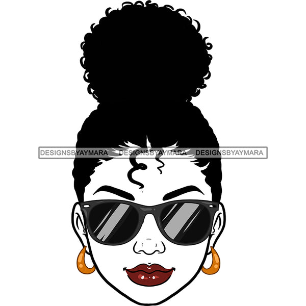 Transparent Black Woman Head Smiling Black Sunglasses JPG  PNG Clipart Cricut Silhouette Cut Cutting