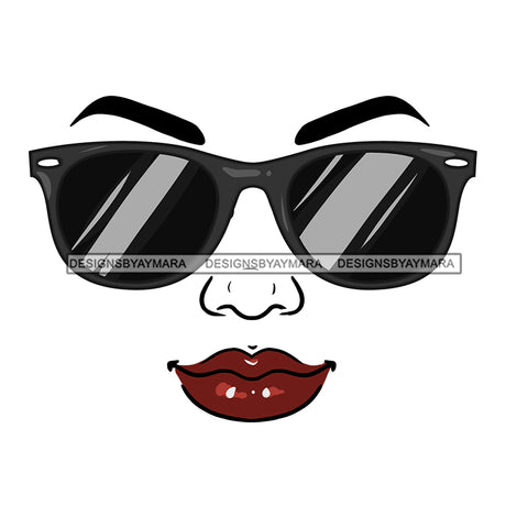 Woman Face Smiling Black Sunglasses JPG  PNG Clipart Cricut Silhouette Cut Cutting
