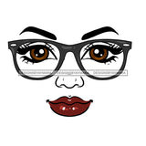 Woman Face Smiling Glasses JPG  PNG Clipart Cricut Silhouette Cut Cutting